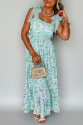 Floral Lace Trim Maxi Dress