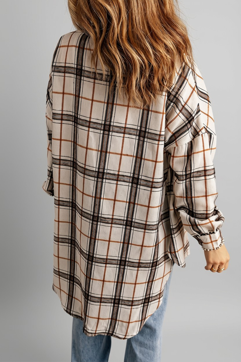 Vanilla Plaid Oversized Shacket