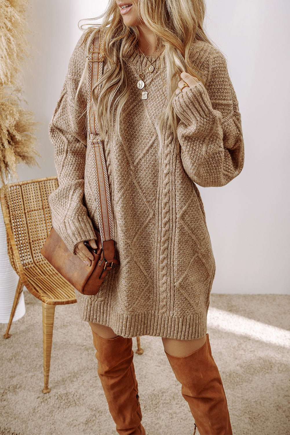 Long Sleeve Knit Sweater Dress