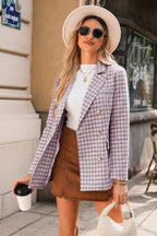 Mauve Checked Tweed Blazer