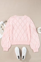 Blush Pointelle Diamond Knit Sweater