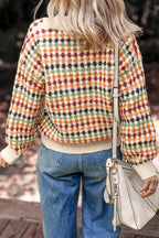 Multicolour Dotted Knit Cardigan