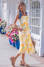 Wildflower Tie Strap Midi Dress