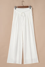 White Pleated Palazzo Pants