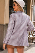 Mauve Checked Tweed Blazer