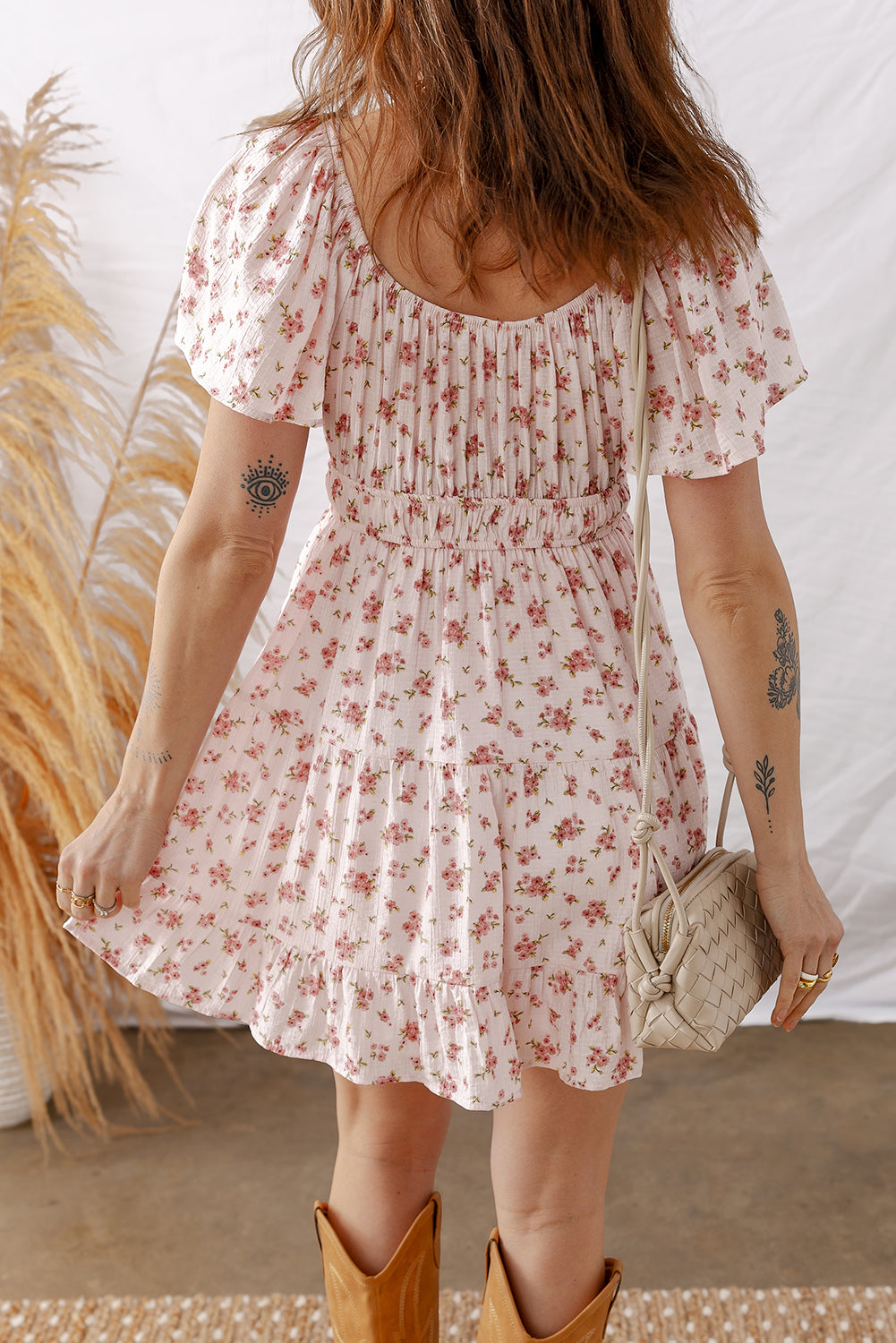 Blush Ditsy Floral Mini Dress