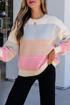 Sorbet Colourblock Waffle Knit Sweater