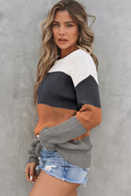 Colourblock Ribbed Knit Sweater