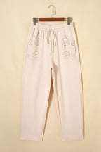 Vanilla Embroidered Pocket Joggers