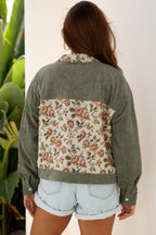 Floral Patchwork Corduroy Shacket