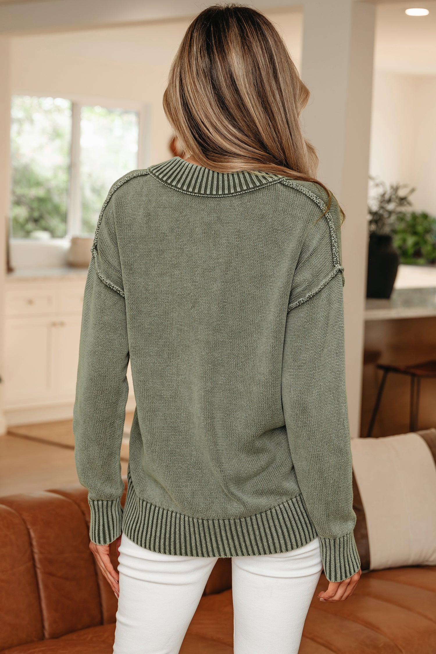 Mineral Wash Exposed Seam Sweater