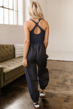 Charcoal Cutout Racerback Jumpsuit