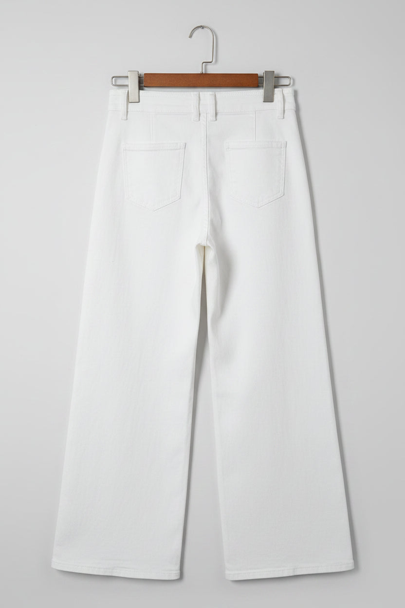 White Wide-Leg Jeans