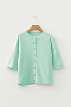 Button-Front Knit Cardigan