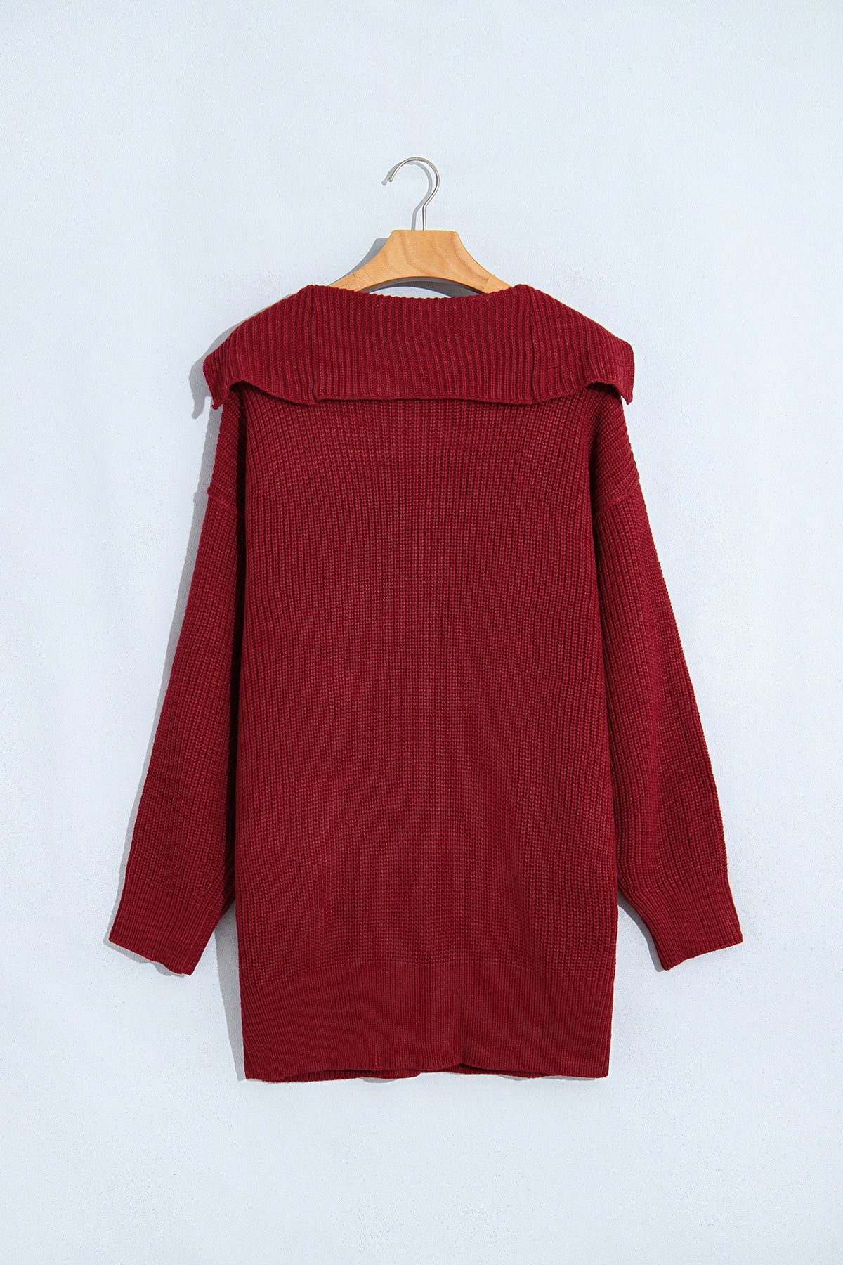 Cranberry Shawl Collar Button Front Cardigan