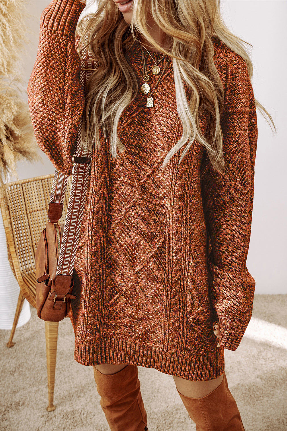 Long Sleeve Knit Sweater Dress